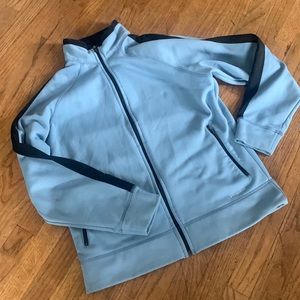 Patagonia full zip micro fleece sweatshirt L light blue and black